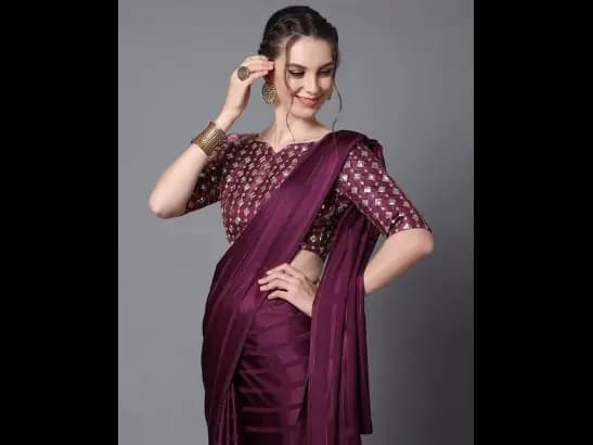 Burgundy Striped Chettinad Saree (3)