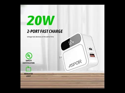 ASPOR A835 PD Home Charger with LED Digital Display