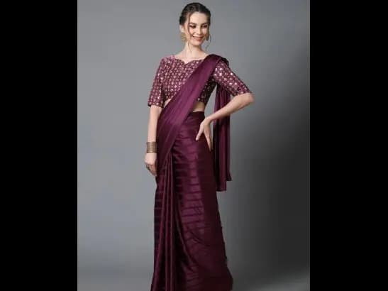 Burgundy Striped Chettinad Saree (2)
