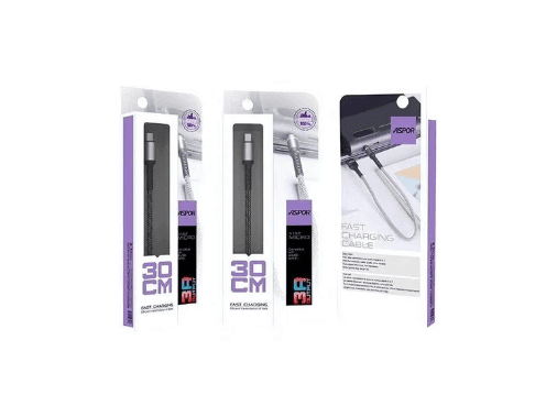 Aspor A165 USB A to Type C Data Cable - 30cm (2)
