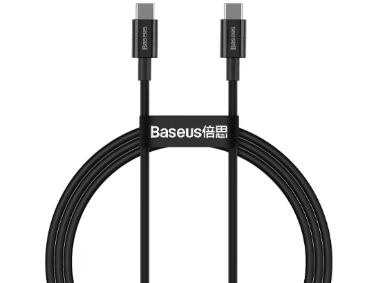 Baseus Fast Charging Data Cable Type-C to Type-C-100W -1m-Superior Series-Black- CATYS-B01- 6 Months Warranty