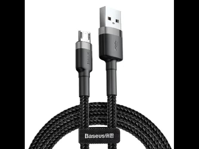 Baseus Cafule 1M Cable USB For Micro 2.4A Gray+Black – CAMKLF-BG1 – 6 Months Warranty