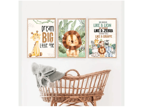 KEMI NURSERY DECOR | NURSERY PICTURE FRAMES | WITH ECO-FRIENDLY DECORATIONS | 3PCS IN ONE PACK | HIGH QUALITY (2)