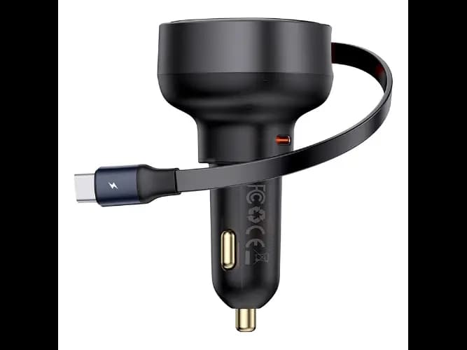 Baseus 60W Enjoyment Pro Car Charger C Retractable Type-C Cable (2)