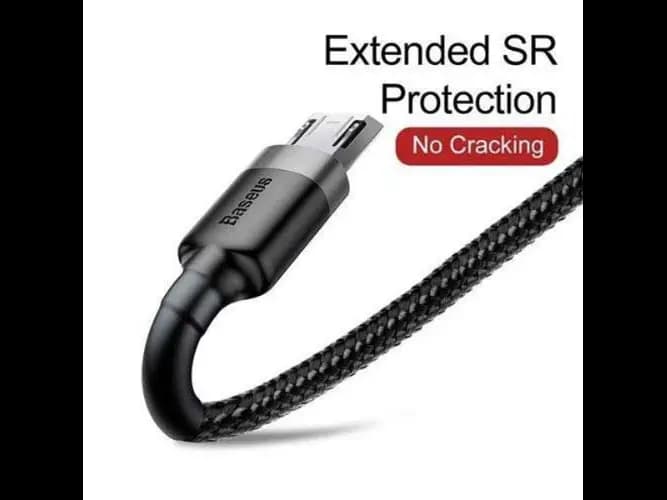 Baseus Cafule 0.5M Cable USB For Micro 2.4A Gray Black – CAMKLF-AG1 – 6 Months Warranty (4)