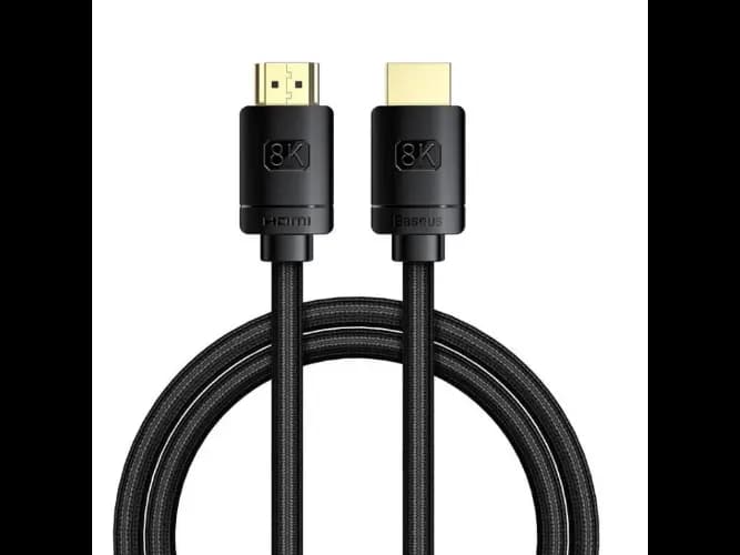 Baseus 1M 8K High Definition Series HDMI to HDMI Adapter Cable Black, 8K 60Hz, 3D, HDR, 48Gbps, – CAKGQ-J01 – 6 Months Warranty