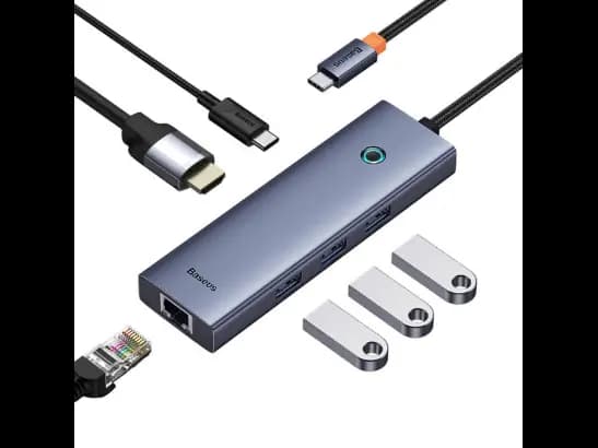 Baseus 6-Port Type-C HUB Flite Series Docking Station – Space Grey – 6 Months Warranty (4)