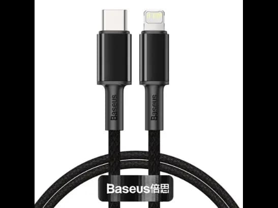 Baseus High Density 1M 20W Braided Fast Charging Data Cable Type-C to iP PD Black – CATLGD-01- 6 Months Warranty