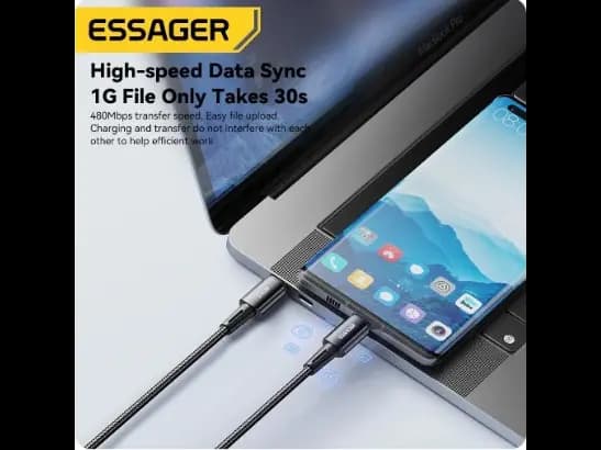 Essager 240W USB C Cable Type C Cable Fast Charging USB Type-C Wire 1M (3)