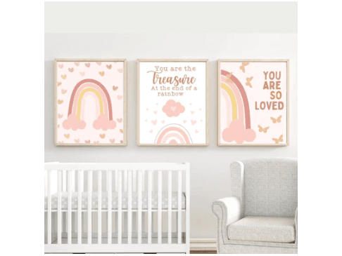 KEMI NURSERY DECOR | NURSERY PICTURE FRAMES | WITH ECO-FRIENDLY DECORATIONS | 3PCS IN ONE PACK | HIGH QUALITY (4)