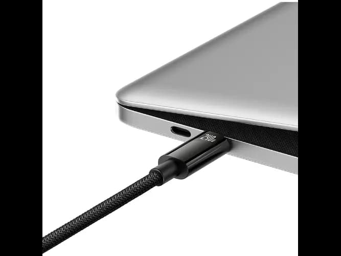 Baseus 2m 240W Tungsten Type-C to Type-C Gold Fast Charging Data Cable Black- CAWJ040101 (5)