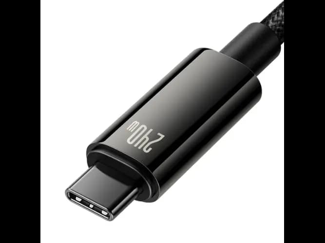 Baseus 2m 240W Tungsten Type-C to Type-C Gold Fast Charging Data Cable Black- CAWJ040101 (3)