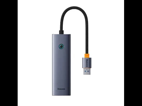 Baseus 4-Port HUB Flite Series USB A to 4 x USB 3.0 – Space Grey – Metal – 6 Months Warranty