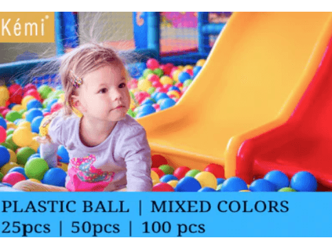 KEMI BABY BALL SET | KIDS BALL | BALLS TOYS FOR KIDS | MULTICOLORED PLASTIC BALLS | 100 BALLS IN 1 PACK | HIGH QUALITY (3)