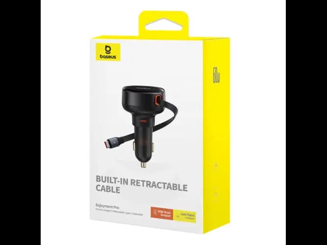 Baseus 60W Enjoyment Pro Car Charger C Retractable Type-C Cable (5)