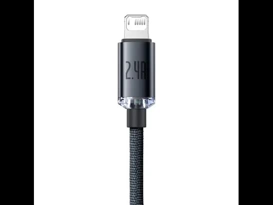 Baseus Crystal Shine Series Fast Charging Data Cable USB to iP 2.4A 1.2m Black - CAJY000001 - 8 MONTHS WARRANTY (2)