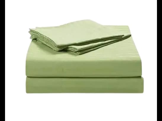 Egyptian Strips King Size Green Colour Bedsheet With 2 Pillow Covers (90"x100")