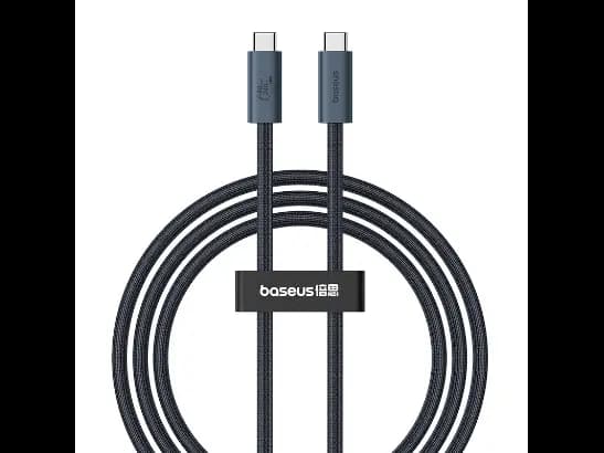 Baseus 240W 1m Type-C to Type-C Flash Series 2 USB4 Full Featured Data Cable – Cluster Black – 6 Months Warranty