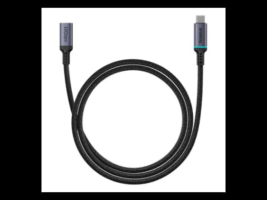 Baseus 1m High Definition Series 10Gbps Type-C Male to Type-C Female Extension Cable – Cluster Black