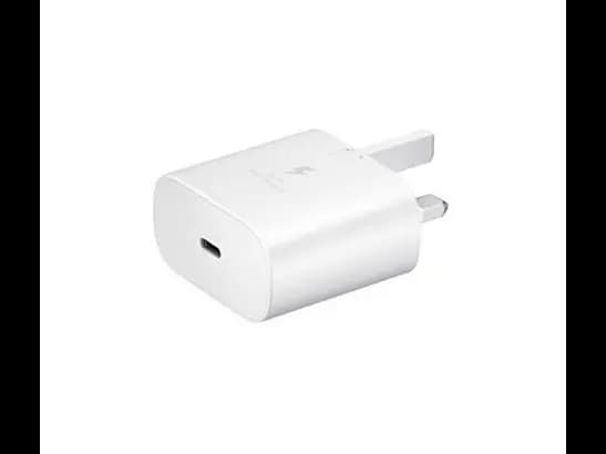 Samsung 25W Adapter USB-C 3 Pin White - Super Fast Charging to stay ready , Compatible with various devices , Enjoy the flexibility of the USB Type-C