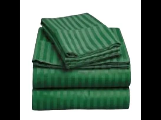 Egyptian Strips King Size Emerald Green Colour Bedsheet With 2 Pillow Covers (90"x100")