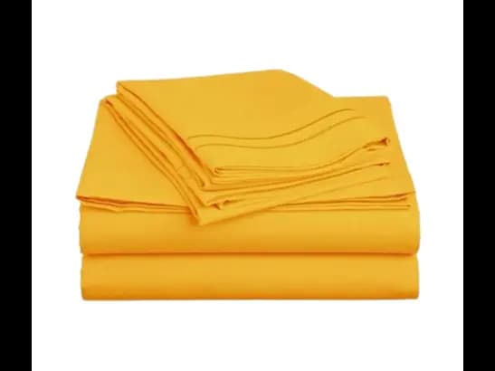 Egyptian Strips King Size Yellow Colour Bedsheet With 2 Pillow Covers (90"x100")