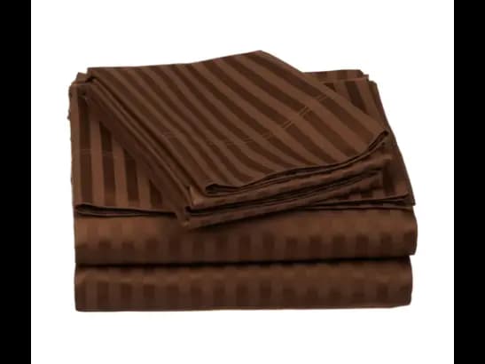 Egyptian Strips King Size Brown Colour Bedsheet With 2 Pillow Covers (90"x100")