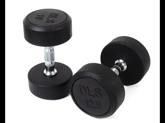 FIXED BLACK RUBBER DUMBBELL-	 10Kg, 12.5Kg, 15Kg, 17.5Kg, 2.5Kg, 20Kg, 22.5Kg, 25Kg, 27.5Kg, 30Kg, 5Kg, 7.5Kg