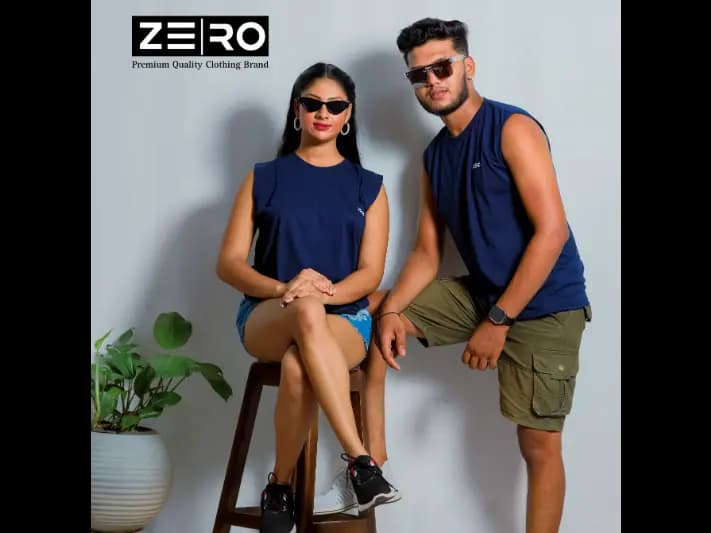 Couple Regular Fit Arm Cut - Navy Blue (2)