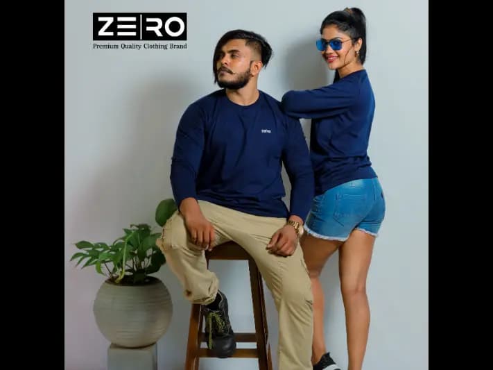 Couple Regular Fit Long Sleeve T-Shirt - Navy Blue (2)