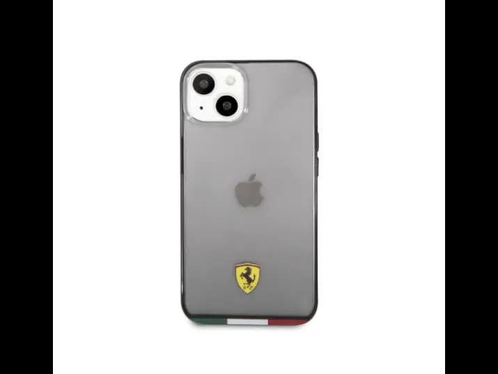 Ferrari Black Italia Transparent Outline Hard Case iPhone 13 Mini (2)