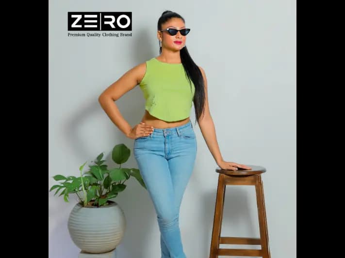 RIB Comfort U Cut Ladies Crop Top - Green