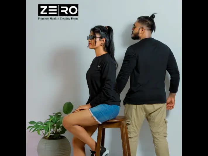 Couple Regular Fit Long Sleeve T-Shirt - Black (4)