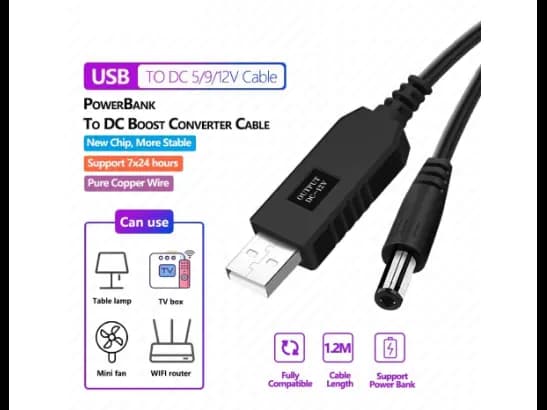 5V to 12V DC Wifi Router Cable 1m (2)