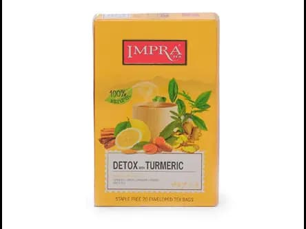 Impra Herbal Detox With Turmeric 1.3g X 20 Impra Herbal Infusions (20 Paper Enveloped Single Chamber Tea Bags)