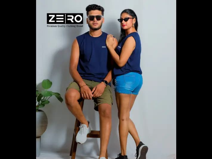 Couple Regular Fit Arm Cut - Navy Blue (4)
