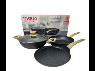 INSIYA GRANITE COATED COOKWARE 4 PIECES HIGH QUALITY, NON-STICK OIL FREEE COOKING
