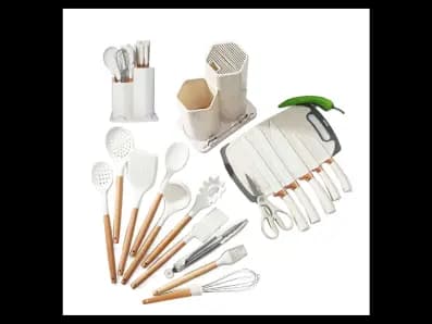 19 Pcs Knife Block Set - Stainless steel blade, High Temperature Resistance (2)