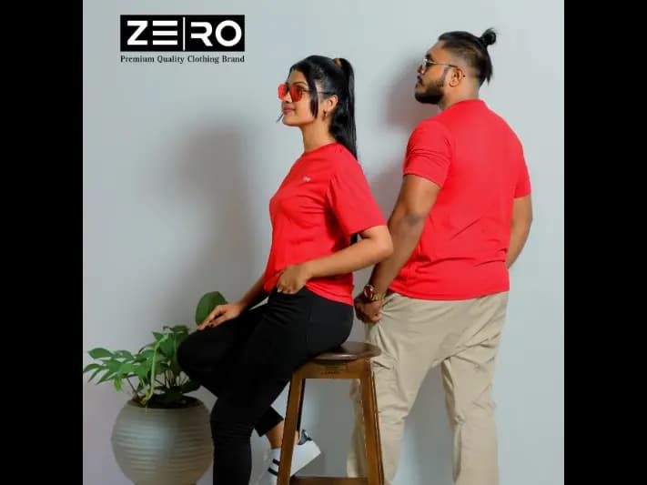 Comfort Fit Crew Neck Short Sleeve T-Shirts - Red (4)