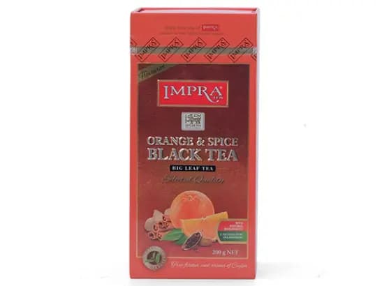 Impra Orange & Spice Black Tea OP (Big Leaf) 200g with unique  Chai masala spicy flavor to stimulate the Asian taste buds