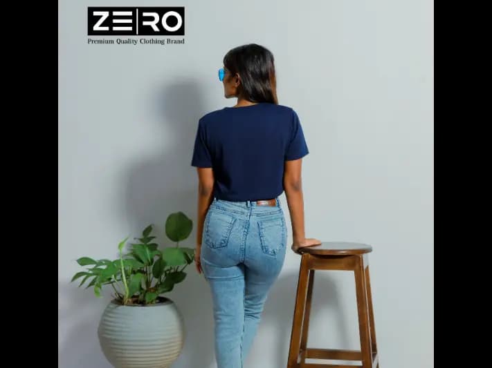 Short Sleeve Comfort Fit Crop Top - Navy Blue (2)