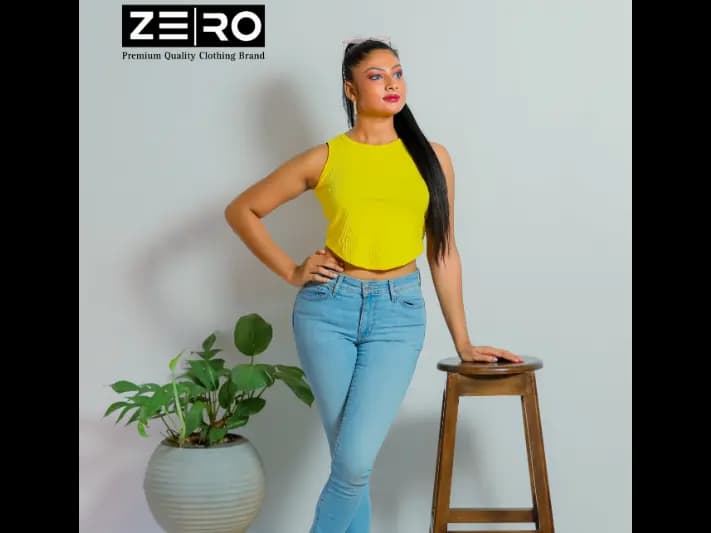 RIB Comfort U Cut Ladies Crop Top (2)