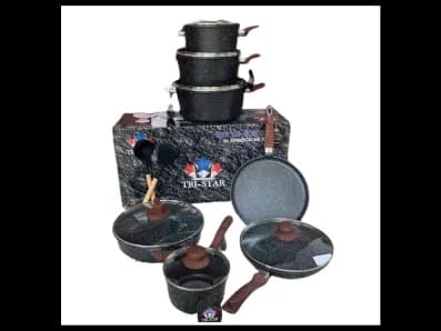 Tri Star Granite Cookware 15 Pieces - Die Cast Aluminium Top Quality