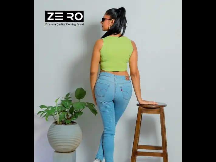 RIB Comfort U Cut Ladies Crop Top - Green (4)