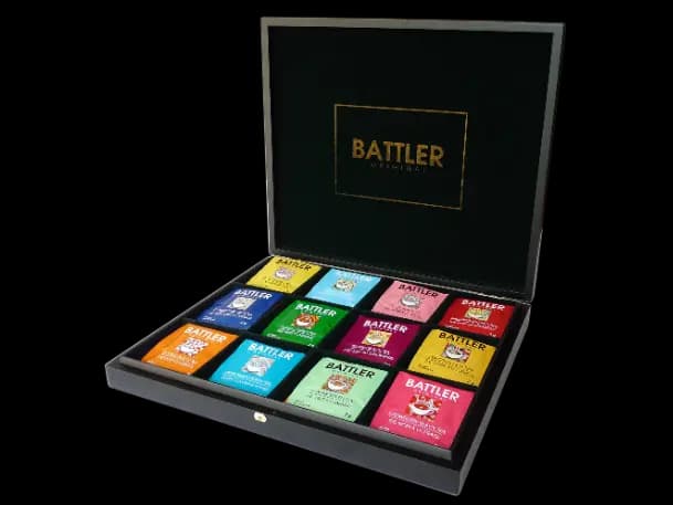 WOODEN BOX - BATTLER ORIGINAL - ENVELOPED TEA BAGS (12 x 5 x 2g)