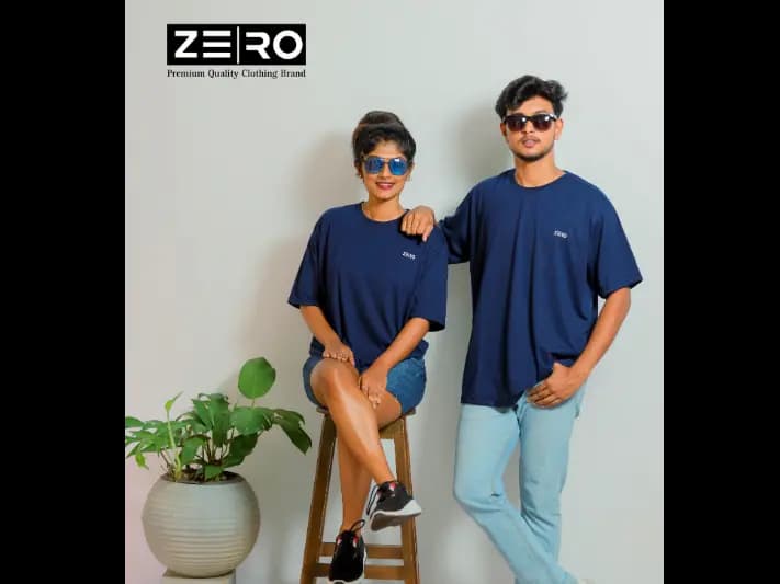 Couple Oversized Baggy T-Shirts - Navy Blue
