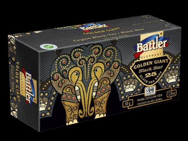 Battler elephant Golden Giant 25 tea bags – Inner Carton – Black star