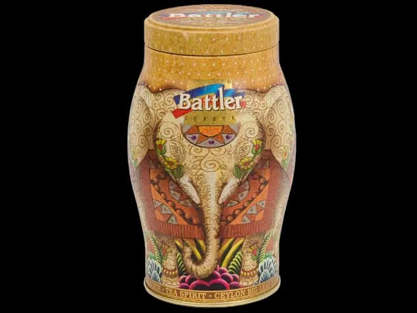 Battler - Tin Caddy-AMBER DEW-CEYLON BLACK TEA LOW GROWN - PEKOE