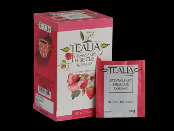 Tealia regular range -STRAWBERRY HIBISCUS ROSEHIP 1.5g x 20