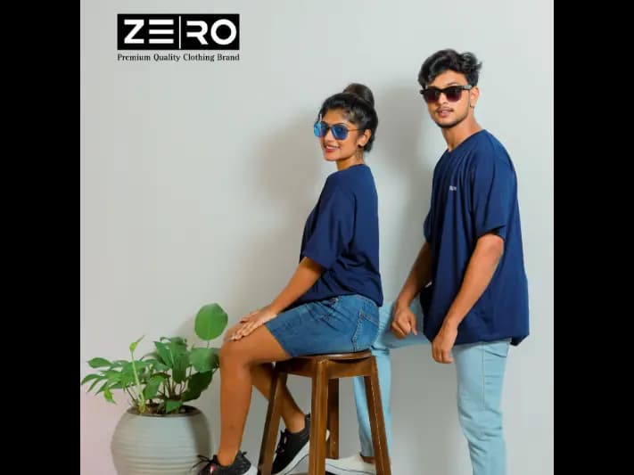 Couple Oversized Baggy T-Shirts - Navy Blue (2)